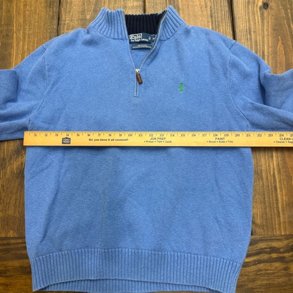 Polo Ralph Lauren Men's Blue Cotton 1/4 Zip Sweater Embroidered Pony XL, casual - Picture 5 of 6